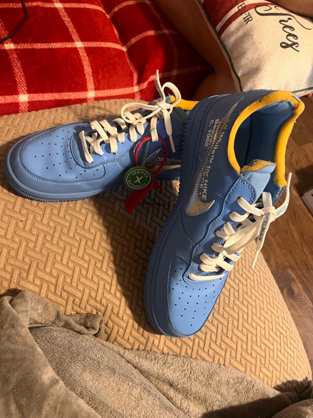 Nike Light Blue Sneakers with Yellow Lining